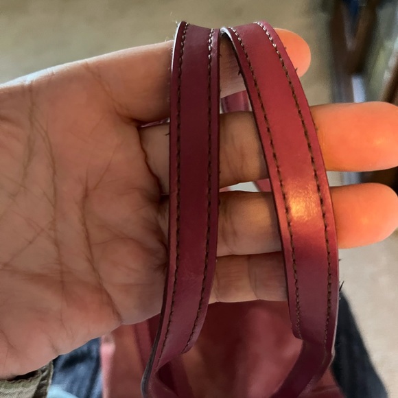 Valerie Stevens Deep Rose Pink Distressed Genuine Leather Shoulder Bag - Picture 5 of 13